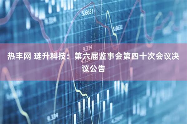 热丰网 琏升科技：第六届监事会第四十次会议决议公告